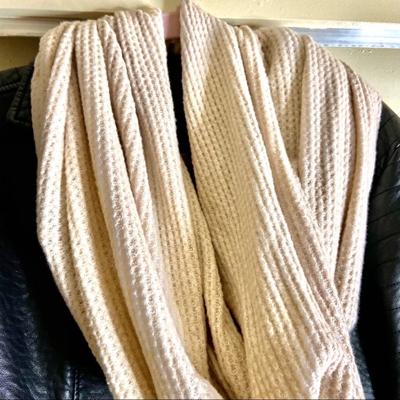 New Tan Textured Infinity scarf | Wrap Neck Scarf - Picture 5 of 8